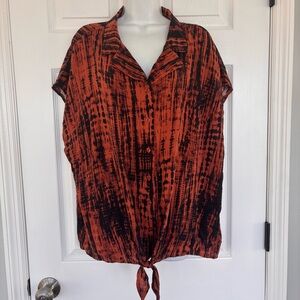 Torrid Vibrant Orange and Black Blouse
